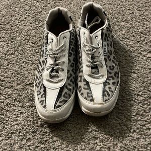 Leopard print bowling shoes
